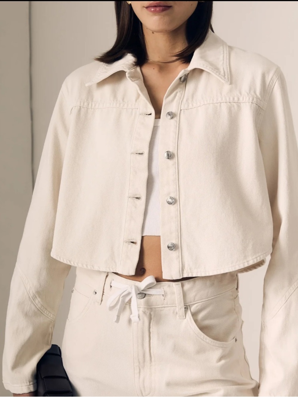 NWT Le Jean Swing Jacket in Bone XXS